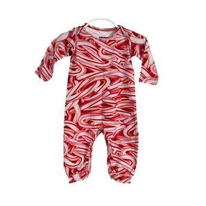 Romey Loves Lulu 3M Red Jumpsuit Candy Cane Festive Holiday Christmas Santa 6M